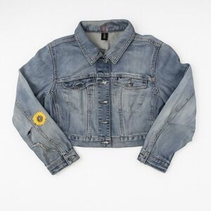 Thrashed Denim Jacket Womens 18/20 Blue Jean Destroyed Distressed Punk